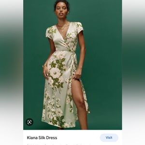 Reformation kiana silk wrap dress